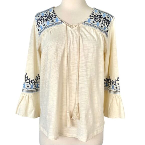 NWT Love, Margaux 100% Cotton Floral Embroidered Blouse - Picture 2 of 7